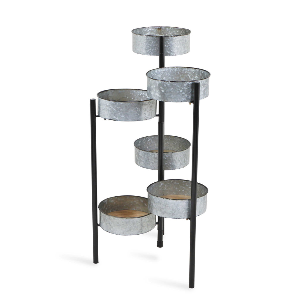 Homeroots Modern Farmhouse 6 Tier Galvanized Metal Plant Stand  Metal 379847