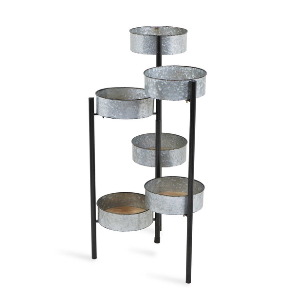 Homeroots Modern Farmhouse 6 Tier Galvanized Metal Plant Stand  Metal 379847