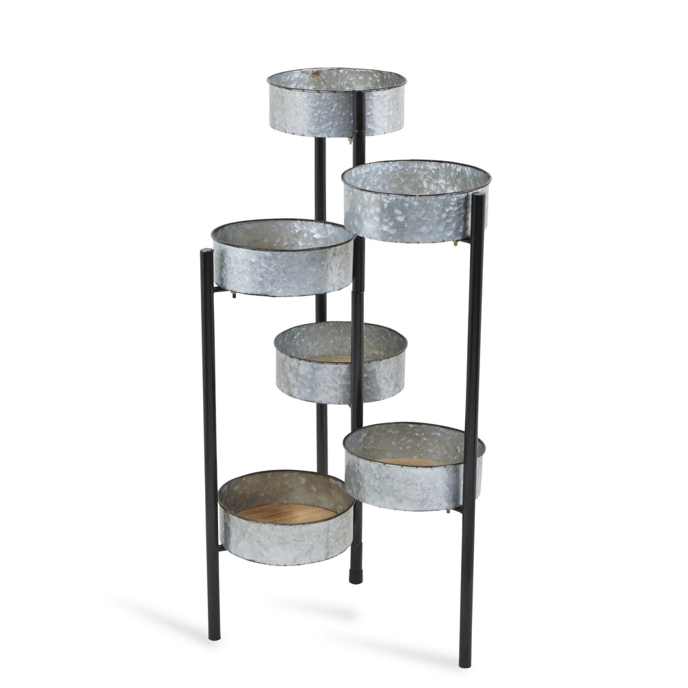 Homeroots Modern Farmhouse 6 Tier Galvanized Metal Plant Stand  Metal 379847