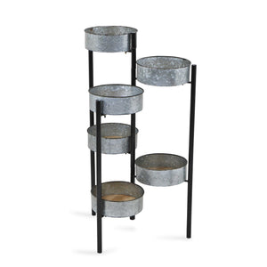 Homeroots Modern Farmhouse 6 Tier Galvanized Metal Plant Stand  Metal 379847