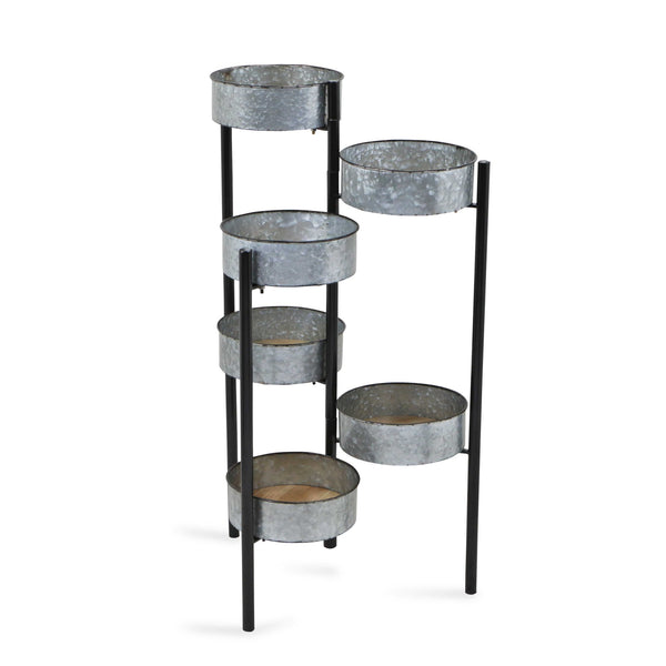 Homeroots Modern Farmhouse 6 Tier Galvanized Metal Plant Stand  Metal 379847