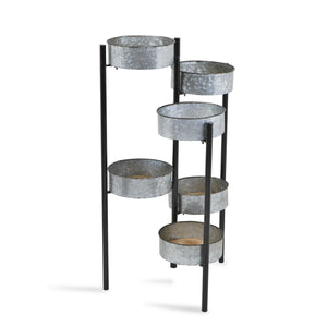 Homeroots Modern Farmhouse 6 Tier Galvanized Metal Plant Stand  Metal 379847