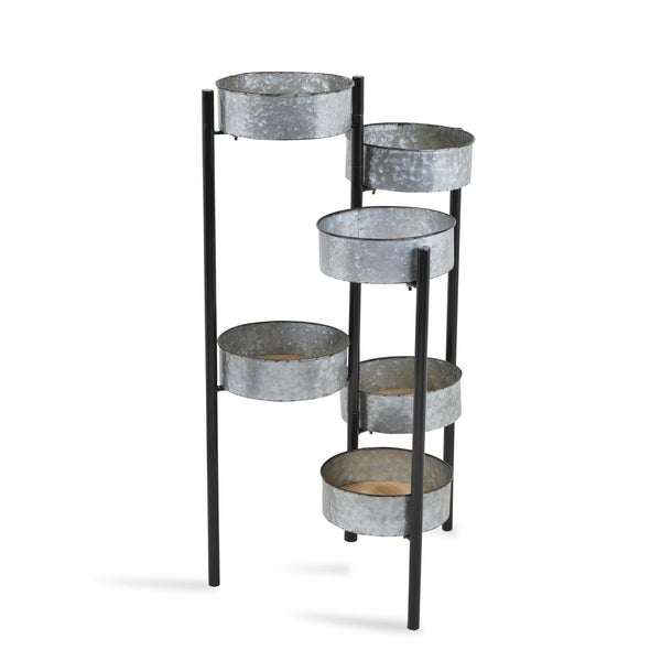 Homeroots Modern Farmhouse 6 Tier Galvanized Metal Plant Stand  Metal 379847