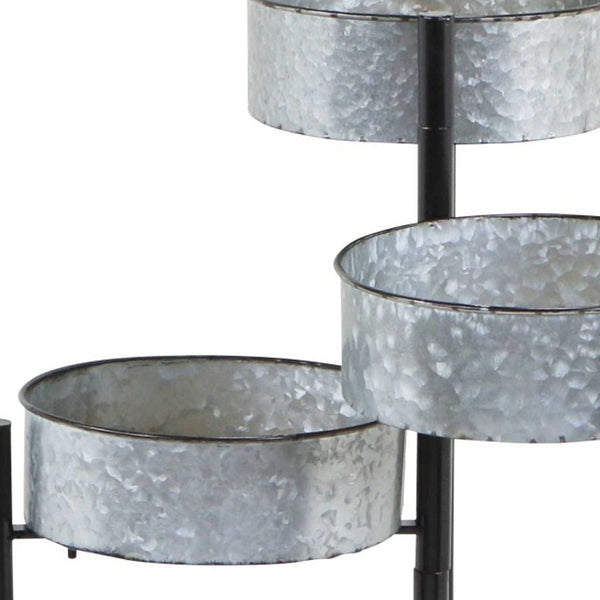 Homeroots Modern Farmhouse 6 Tier Galvanized Metal Plant Stand  Metal 379847