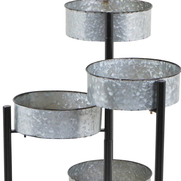 Homeroots Modern Farmhouse 6 Tier Galvanized Metal Plant Stand  Metal 379847