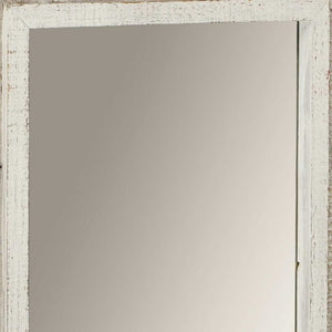 Homeroots Rectangular Rustic White Wash Finish Wall Mirror  Wood 379850