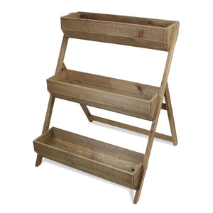Homeroots 3 Tier Wooden Shelves Storage Plant Stand  Wood 379851