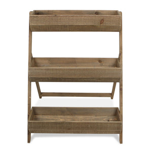 Homeroots 3 Tier Wooden Shelves Storage Plant Stand  Wood 379851