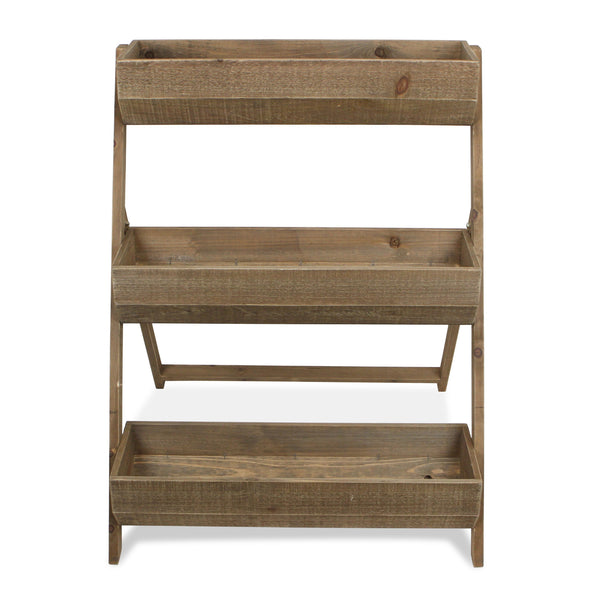 Homeroots 3 Tier Wooden Shelves Storage Plant Stand  Wood 379851