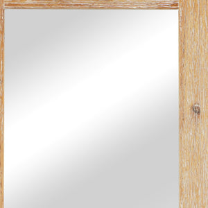 Homeroots 31" Rustic Brown Nautical Accent Framed Wall Mirror  Wood 379856