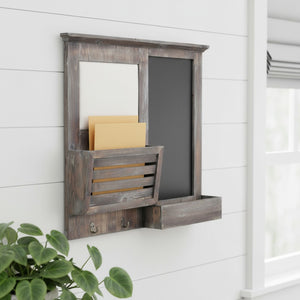 HomeRoots 30" Brown Solid Wood Paper Organizer - Charming Cottage-Style Document Holder for Home Office Use 379874