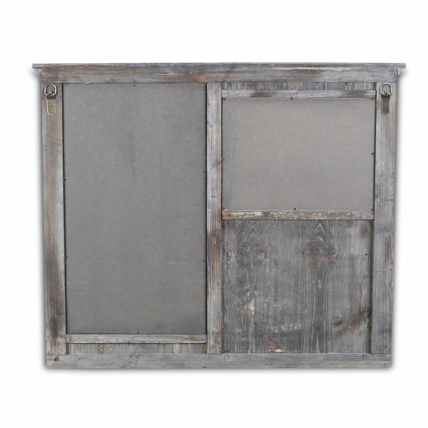 Homeroots Gray Wooden Wall Chalkboard With Side Storage Basket  Solid Wood 379874