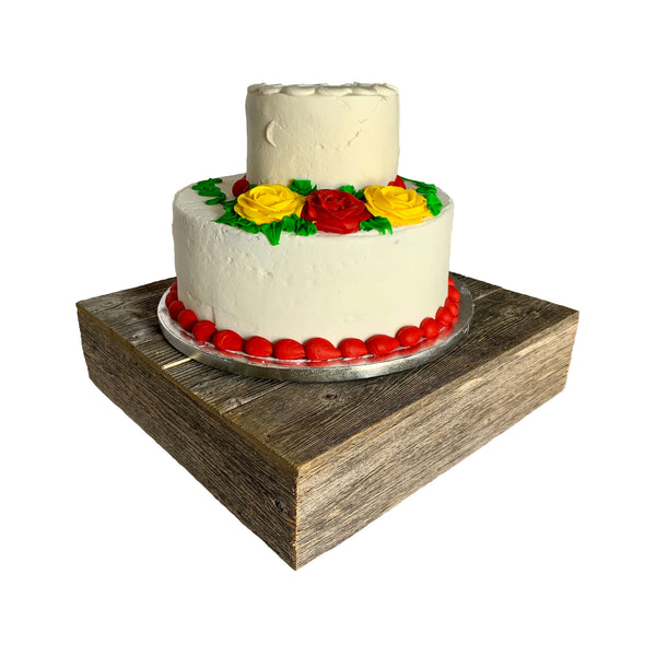 Homeroots Natural Weathered Gray Cake Stand   379879