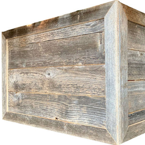 Homeroots 28" Natural Weathered Gray Plank Christmas Tree Collar  Manufactured Wood 379881