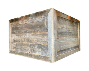 Homeroots 28" Natural Weathered Gray Plank Christmas Tree Collar  Manufactured Wood 379881