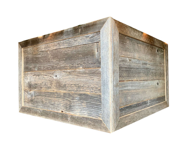 Homeroots 28" Natural Weathered Gray Plank Christmas Tree Collar  Manufactured Wood 379881