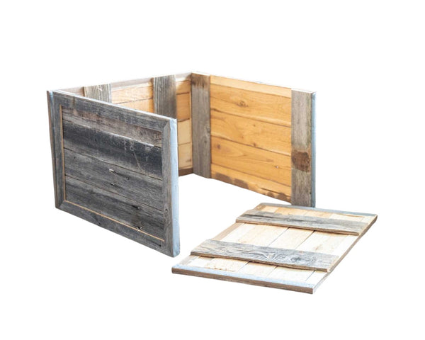 Homeroots 28" Natural Weathered Gray Plank Christmas Tree Collar  Manufactured Wood 379881