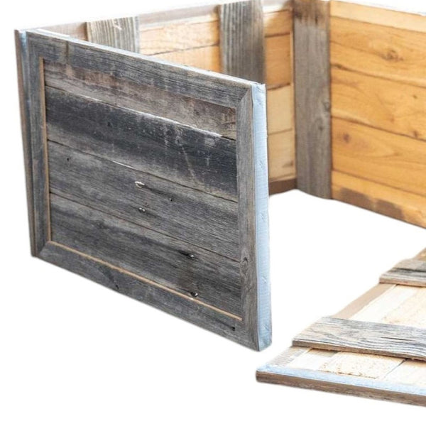 HomeRoots 18" Gray Distressed Wood Christmas Tree Collar - Rustic Farmhouse Decor to Elevate Holiday Style! 379882