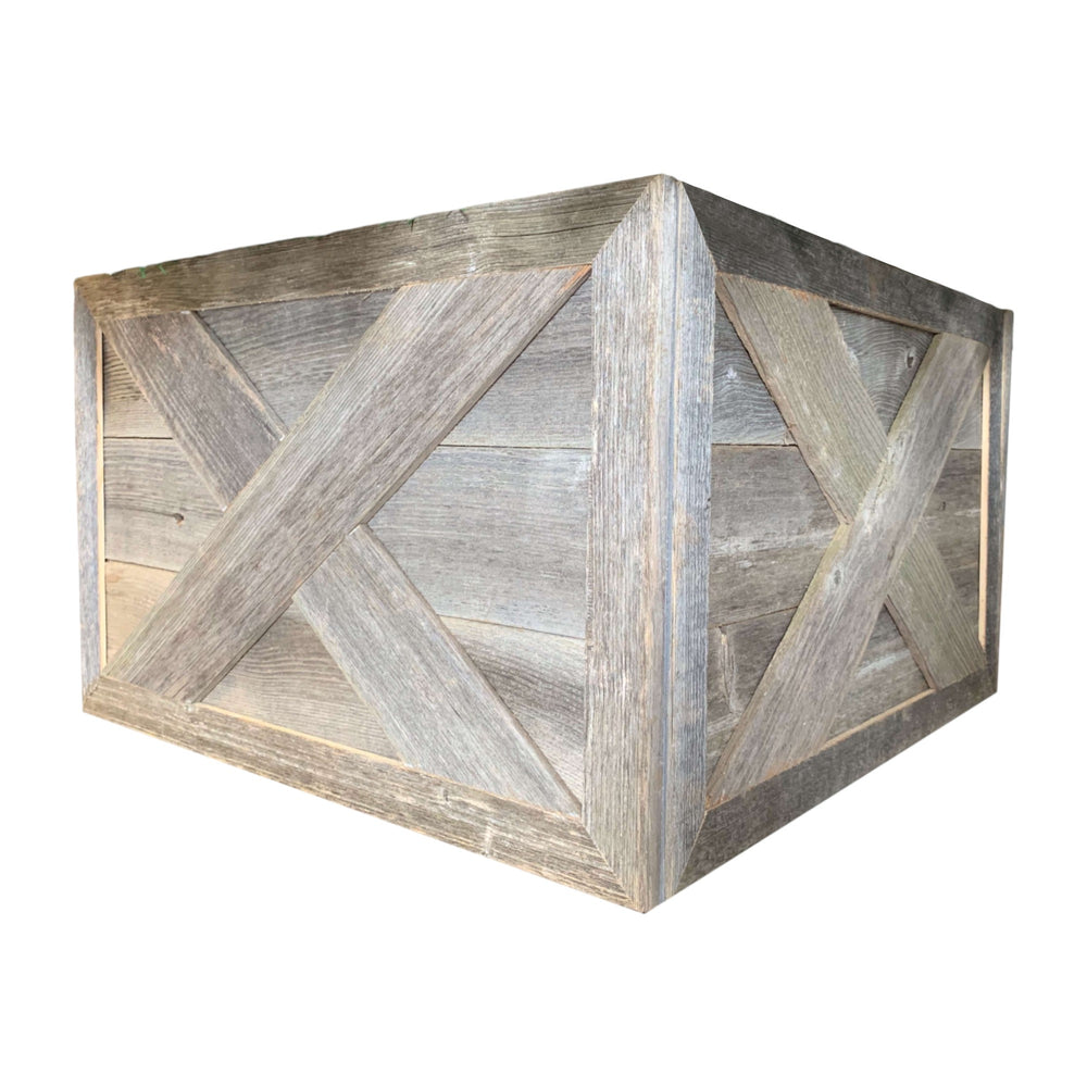 Homeroots 23" Natural Weathered Gray Christmas Tree Collar  Manufactured Wood 379883