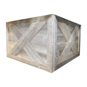 Homeroots 23" Natural Weathered Gray Christmas Tree Collar  Manufactured Wood 379883