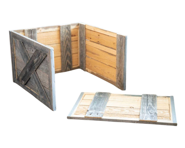 Homeroots 23" Natural Weathered Gray Christmas Tree Collar  Manufactured Wood 379883