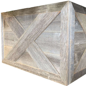 Homeroots 23" Natural Weathered Gray Christmas Tree Collar  Manufactured Wood 379883