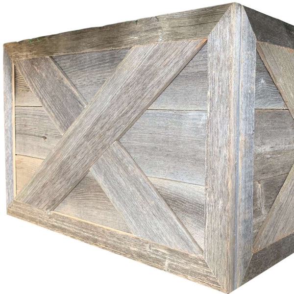 Homeroots 23" Natural Weathered Gray Christmas Tree Collar  Manufactured Wood 379883