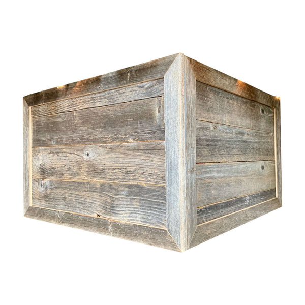 Homeroots 23" Natural Weathered Gray Plank Christmas Tree Collar  Manufactured Wood 379884