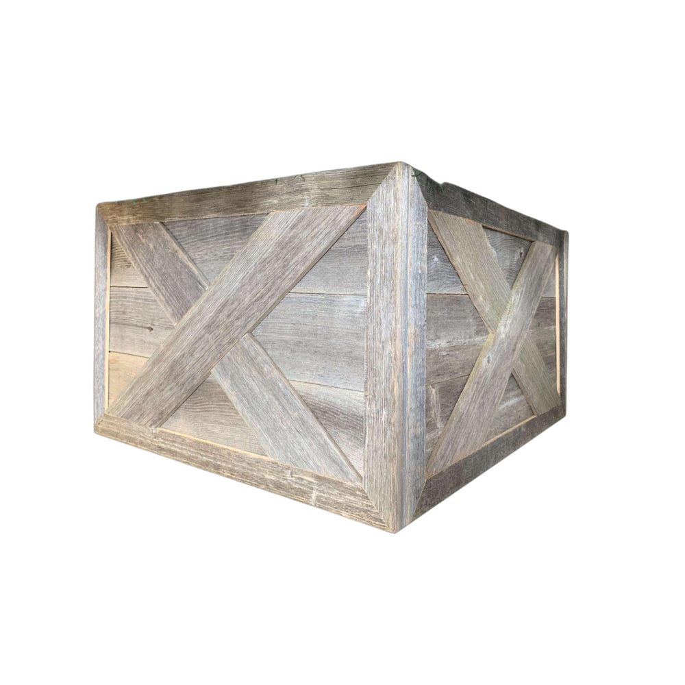 Homeroots 23" Thick Weathered Gray Christmas Tree Collar  Manufactured Wood 379885