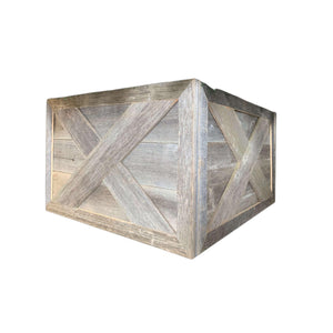 Homeroots 23" Thick Weathered Gray Christmas Tree Collar  Manufactured Wood 379885