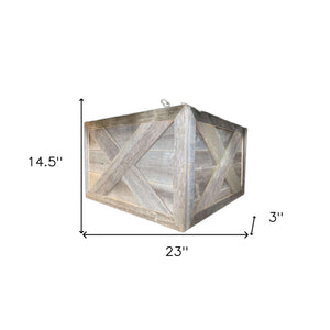 Homeroots 23" Thick Weathered Gray Christmas Tree Collar  Manufactured Wood 379885