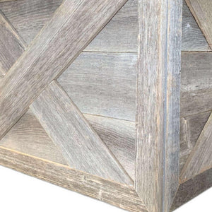 Homeroots 23" Thick Weathered Gray Christmas Tree Collar  Manufactured Wood 379885