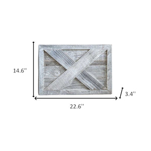 HomeRoots 23" Weathered Gray Whitewash Tree Collar – Rustic Farmhouse Decor for Christmas & Holiday Display 379886