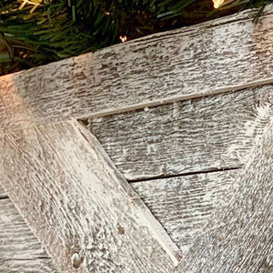 Homeroots 23" Natural Weathered Gray Whitewash Christmas Tree Collar  Manufactured Wood 379886