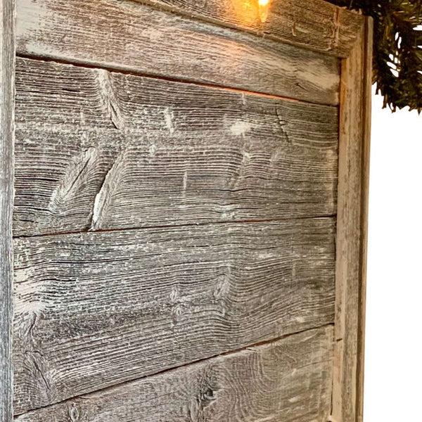 Homeroots 23" Gray White Wash Plank Christmas Tree Collar  Manufactured Wood 379887