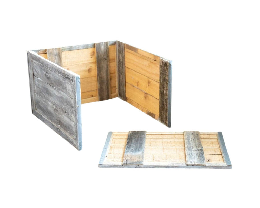 HomeRoots 23" Gray White Wash Plank Tree Collar - Vintage-Inspired Reclaimed Wood for Modern Holiday Decor 379887
