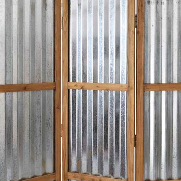 Homeroots 72" Brown Folding Three Panel Screen Room Divider  Wood 379904