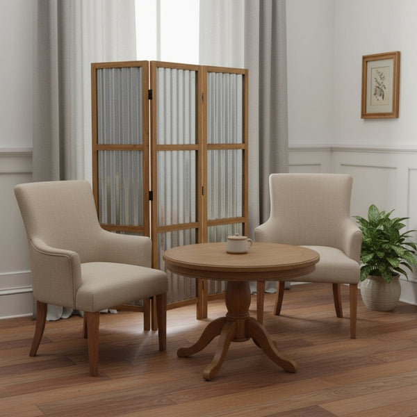 HomeRoots 72" Brown Folding Three Panel Screen – Elegant Room Divider for Privacy & Stylish Space Management 379904