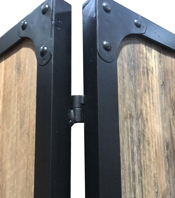 Homeroots 84" Brown Solid Wood Folding Four Panel Screen Room Divider  Wood 379906