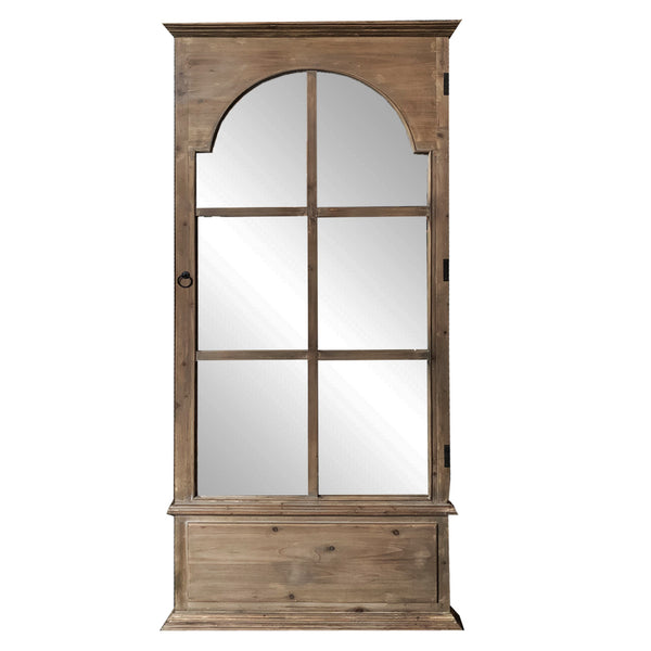 Homeroots Rectangular Rustic Door Design Leaning Mirror With Door Hinge  Wood 379913