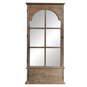 Homeroots Rectangular Rustic Door Design Leaning Mirror With Door Hinge  Wood 379913