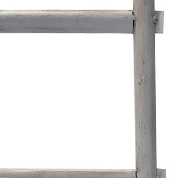 HomeRoots 59" Rustic Weathered Wood Five-Step Ladder Shelf for Stylish Storage and Display in Any Room Grey 379914