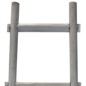 HomeRoots 59" Rustic Weathered Wood Five-Step Ladder Shelf for Stylish Storage and Display in Any Room Grey 379914