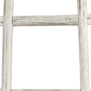 HomeRoots 72" Rustic Farmhouse Six-Step Ladder Shelf - Handcrafted Wood Display & Storage Solution for Any Room White 379919