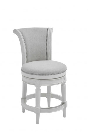 HomeRoots 39" Stylish Light Gray & White Counter-Height Swivel Bar Chair for Modern Kitchen & Dining Areas 379920