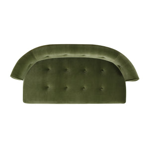 English Elm Jennifer Taylor Home - Jared Mid-Century Roll Arm Tufted Bench Settee with Kiln-Dried Frame and Plush High-Density Foam Olive Green B2719P238285