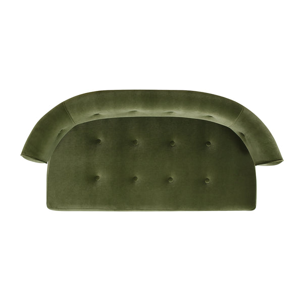 English Elm Jennifer Taylor Home - Jared Mid-Century Roll Arm Tufted Bench Settee with Kiln-Dried Frame and Plush High-Density Foam Olive Green B2719P238285