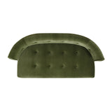 English Elm Jared Roll Arm Tufted Bench Settee, Olive Green Performance Velvet