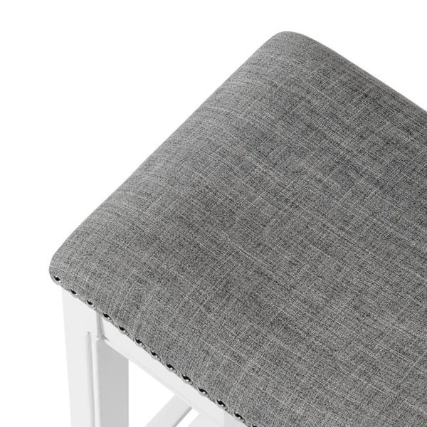 HomeRoots 31" Light Gray Upholstered Backless Bar Chair with Solid Wood Frame - Modern Comfort & Style 379937