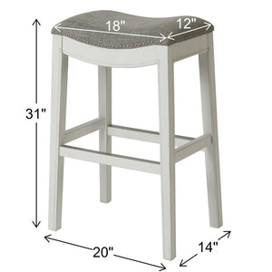 HomeRoots 31" Light Gray Upholstered Backless Bar Chair with Solid Wood Frame - Modern Comfort & Style 379937
